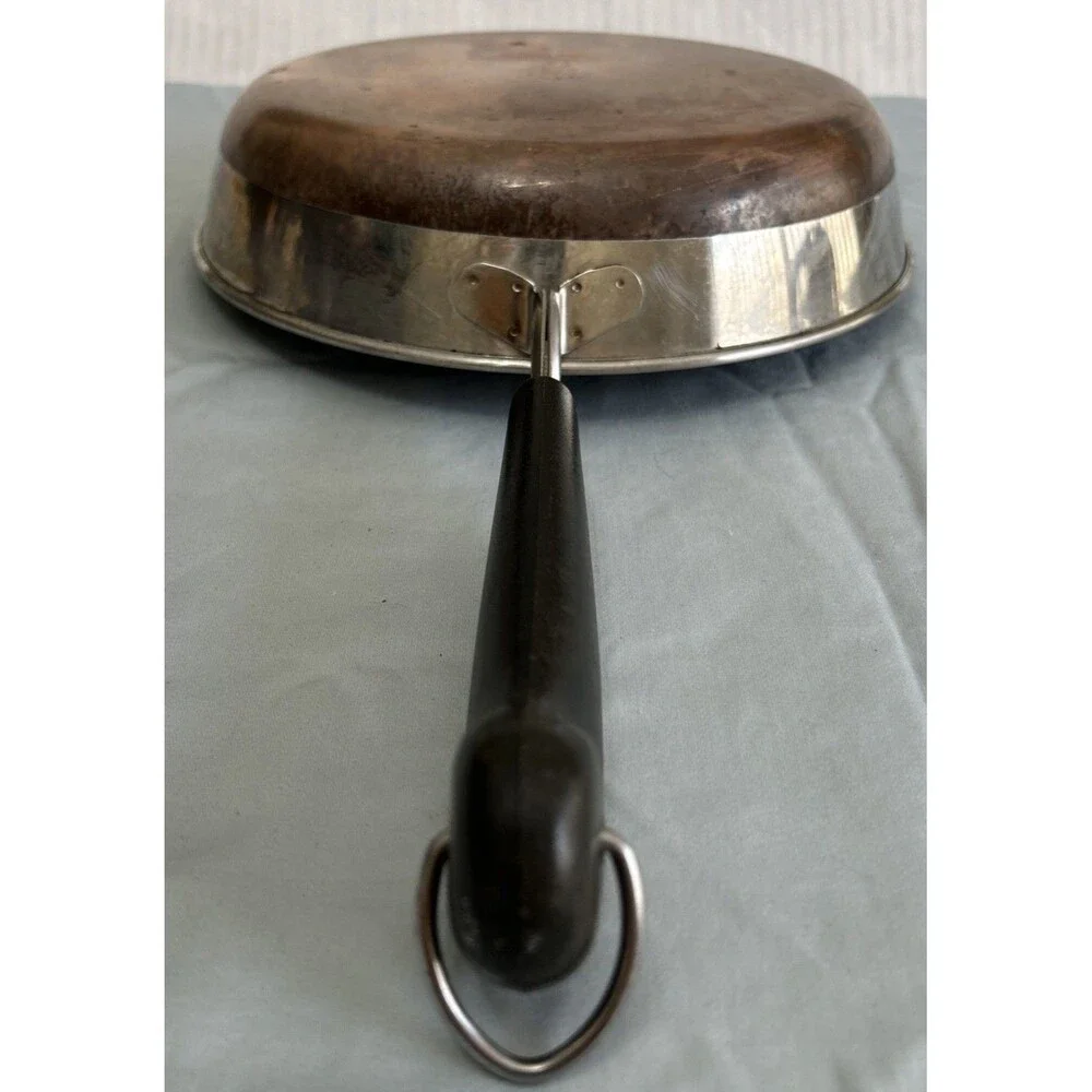 Vintage Revere Ware 9 inch Skillet Fry Pan Copper Clad 1801 Clinton
